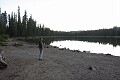 Sarah on the shore of Snag Lake.