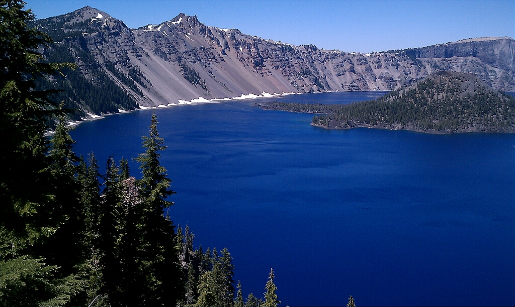 Crater Lake - taken with my phone - pretty intense blue!